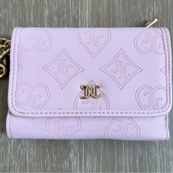 NWT Juicy Couture Top Notch trifold wallet wristlet w gold chain & charms - Picture 6 of 10